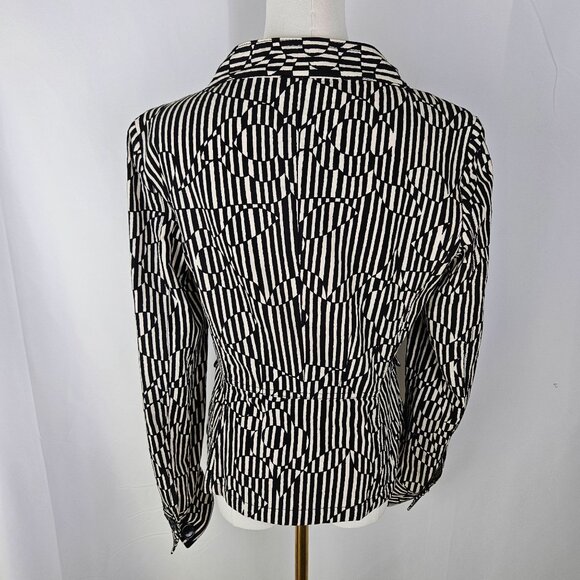 Max Mara Weekend Jacket Size 8 Black & White Geometric Print - Picture 8 of 14
